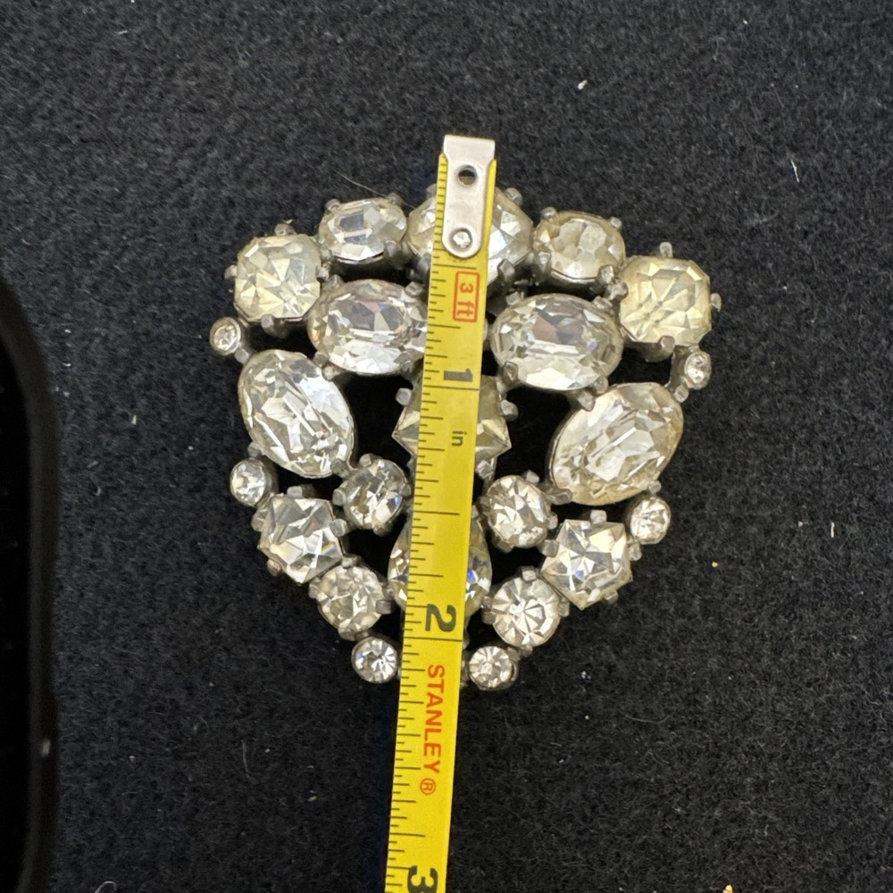 Eisenberg Original Large Vintage Fur Clip Clear Rhinestoned Signed EUC - Picture 3 of 6